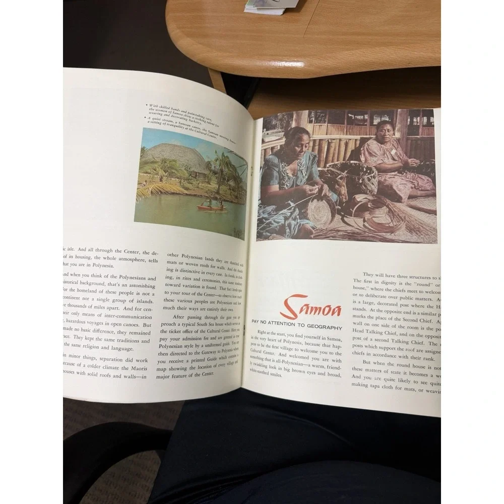 Vintage 1969 Polynesian Cultural Center information book, 'Polynesia in a‎ day'